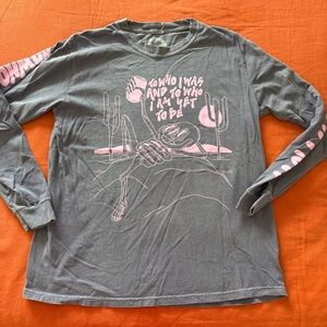 Emma Atterbury Gray Long Sleeve Graphic Tee - To Who I Was and Who I’m Yet To Be